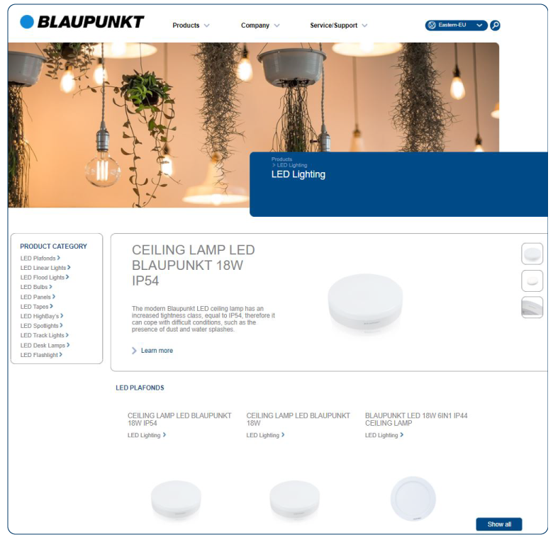 Blaupunkt Licensing, Portfolio Lighting Company Website